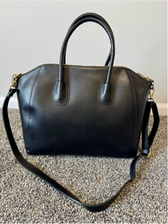Luana Ferracuti Handbags - Women's Luana Ferracuti Black Leather Large Satchel Bag Made in Italy
